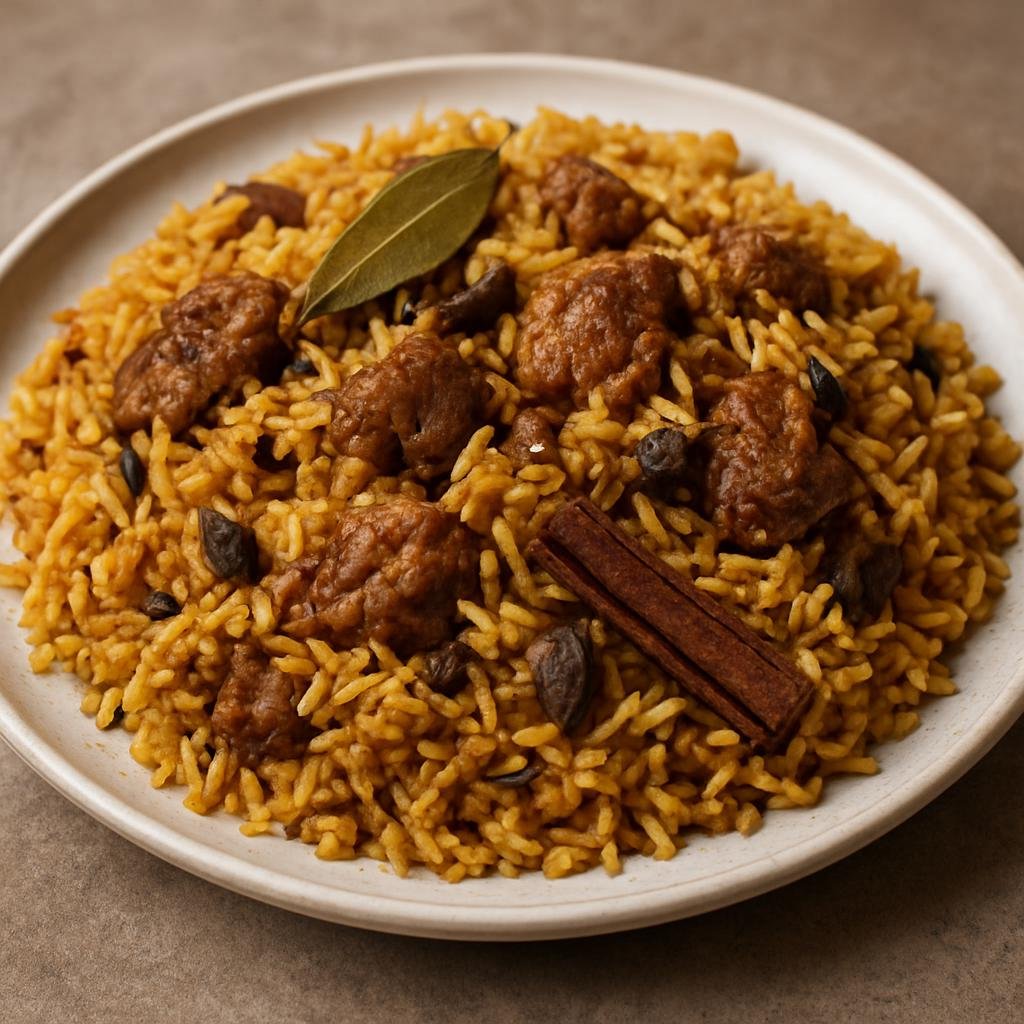 Entree: Burundi – Central Culinary Region – Pilau (Aromatic spiced rice cooked with meat and warm East African spices) recipe