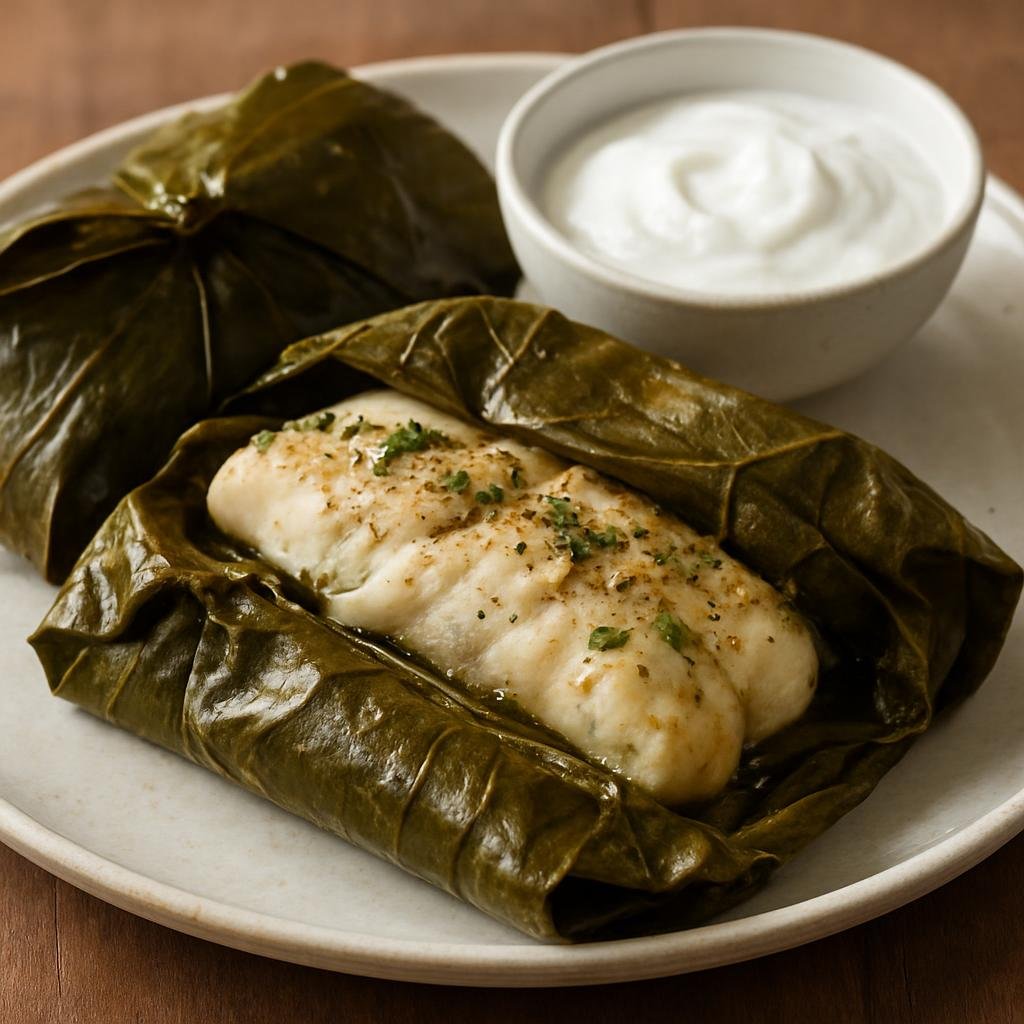 Entree: Cook Islands – Rori (Cook Islands coconut-steamed fish parcels wrapped in taro or banana leaves) recipe