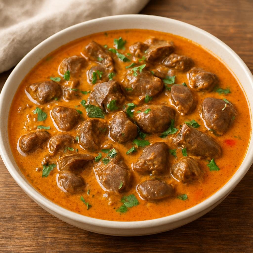 Entree: Brazil – Bahia – Moela de Galinha (Slow-simmered Bahian chicken gizzard stew enriched with coconut milk and dendê oil) recipe