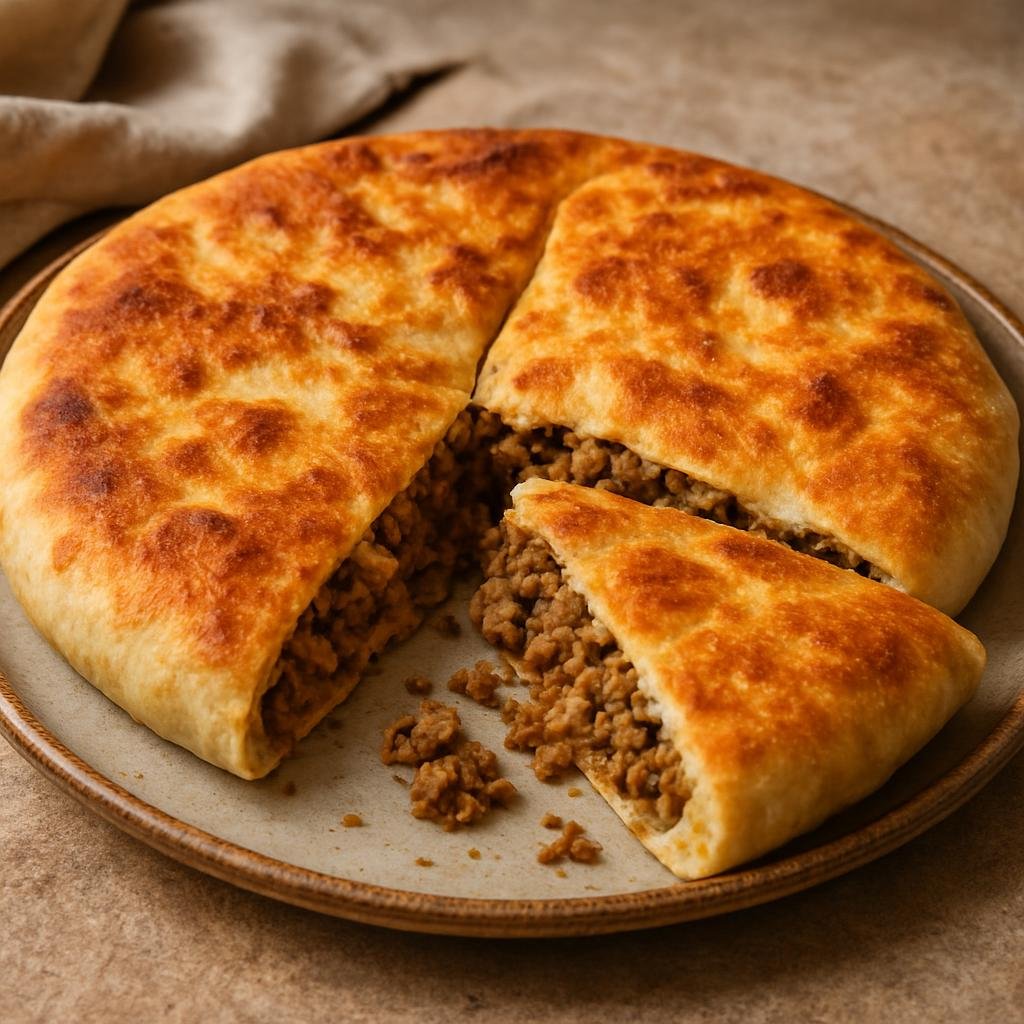Entree: Morocco – Berber Cuisine – مدفونة ➤ Madfouna (A stuffed North African flatbread filled with spiced ground meat and onions and baked until golden) recipe