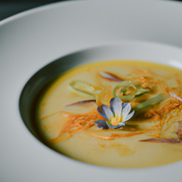 Soup: United States – Saffron-Citrus Fennel Leek Broth Soup recipe