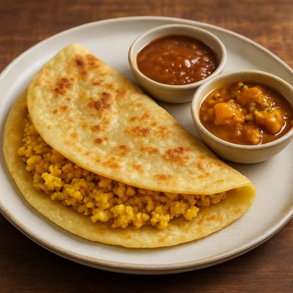 Entree: Mauritius – Northern Culinary Region – Dholl Puri (Thin flatbread stuffed with seasoned ground yellow split peas, traditionally served with chutney and curry) recipe
