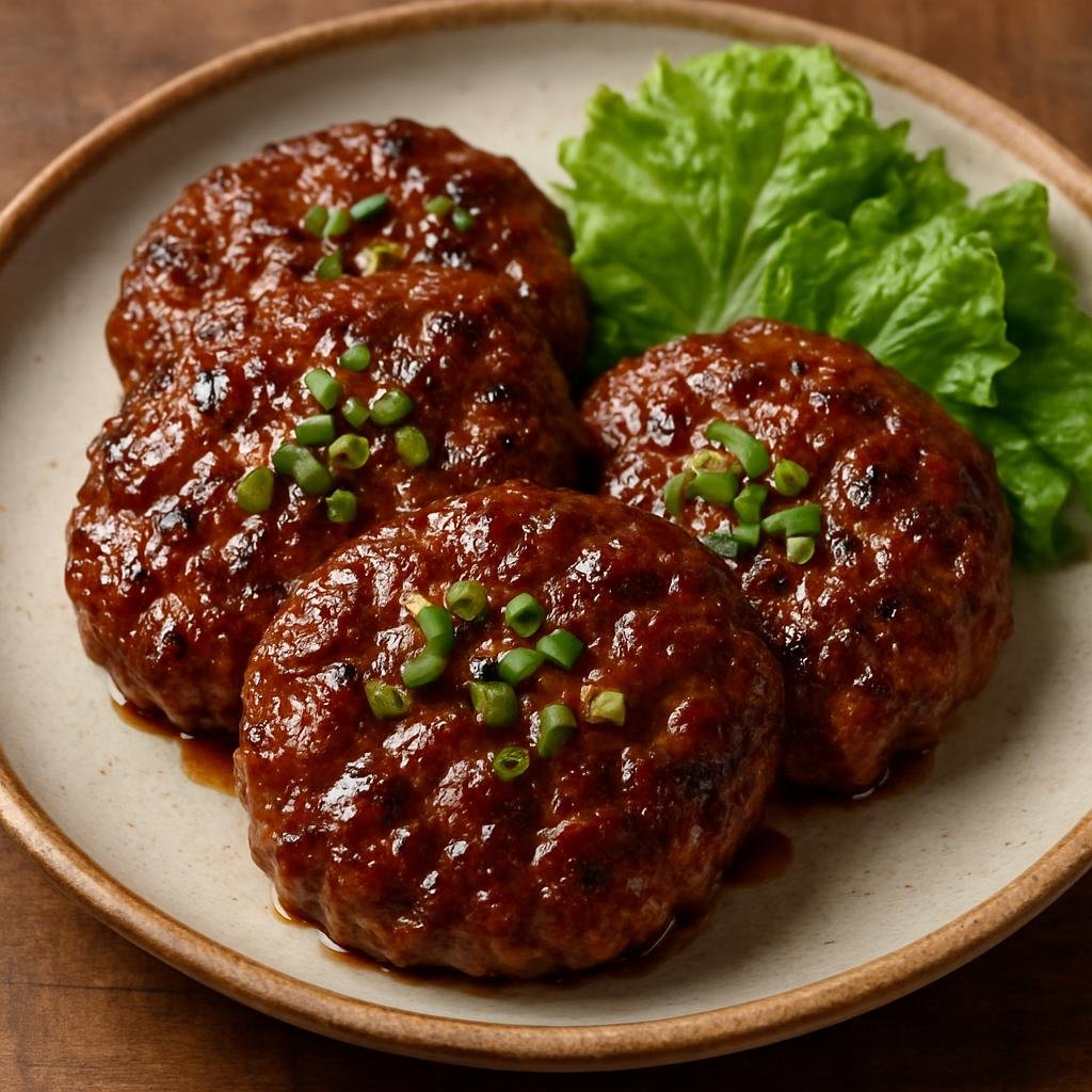 Entree: North Korea – North Korean Mountain Cuisine – 떡갈비 ➤ Tteokgalbi (Grilled seasoned minced short rib patties glazed with a sweet-savory sauce) recipe