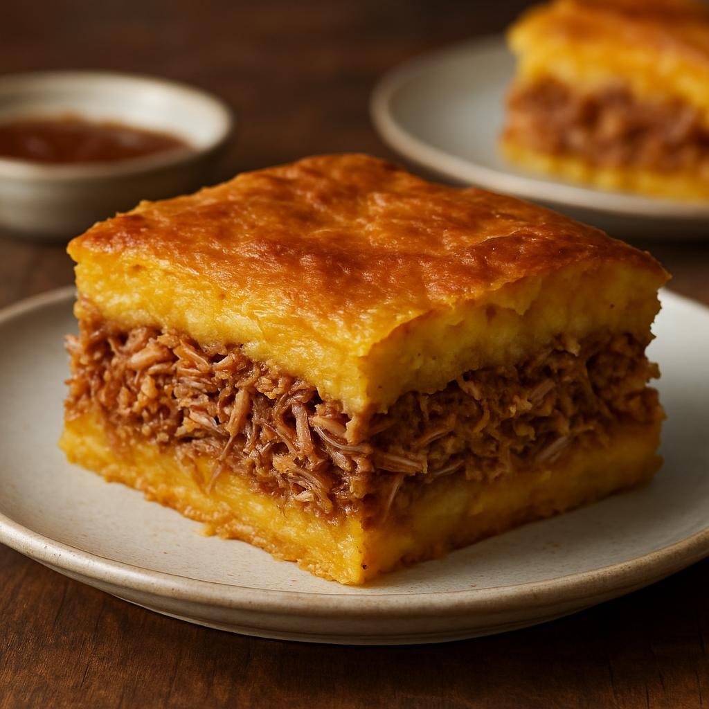 Entree: Venezuela – Northern Culinary Region – Pastel de Chucho (Layered savory pie of shredded stingray and sweet plantains) recipe