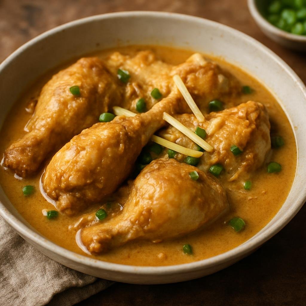 Entree: Wallis and Futuna – Northern Culinary Region – Poulet au Gingembre (Ginger-braised island-style chicken in a coconut-ginger sauce) recipe