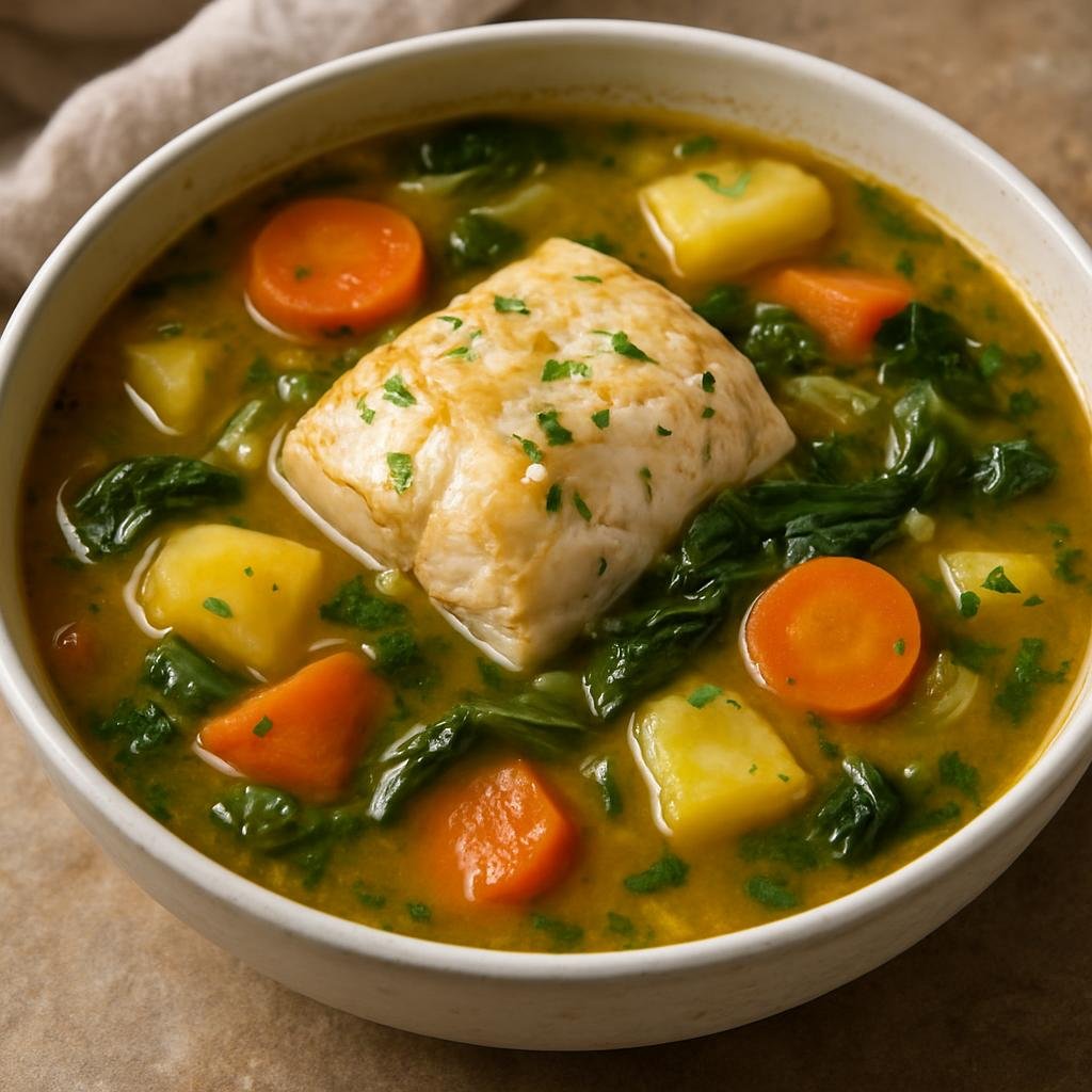 Entree: Curacao – Sopi di Piska (Hearty Curaçao-style fish soup of simmered fish and vegetables in a seasoned broth) recipe