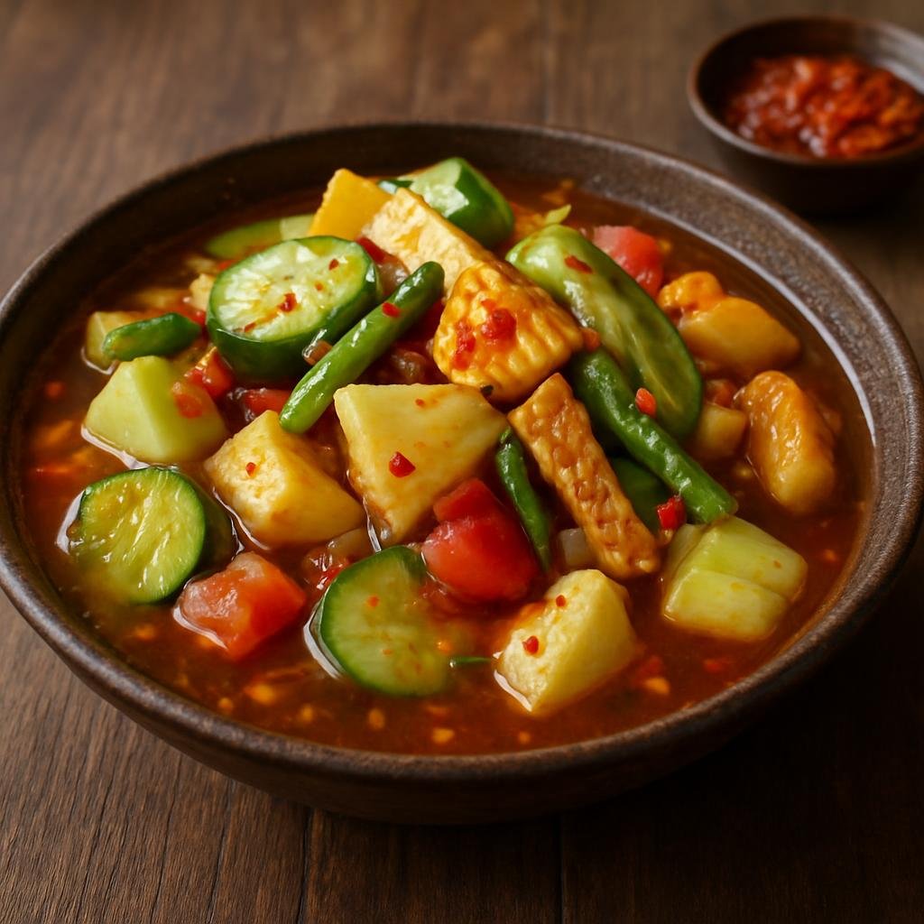 Entree: Indonesia – Bali – Rujak Kuah Pindang (Balinese fruit-and-vegetable rujak served in a tangy fish-based broth) recipe