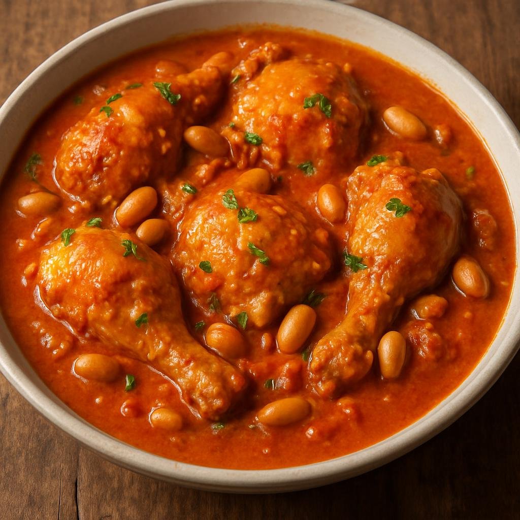 Entree: Central African Republic – National Cuisine – Kalonji (chicken stewed in tomato-peanut broth) recipe