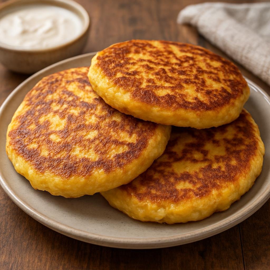 Entree: Costa Rica – National Cuisine – Chorreadas (Thick fresh sweet corn pancakes made from ground corn and cooked on a griddle) recipe
