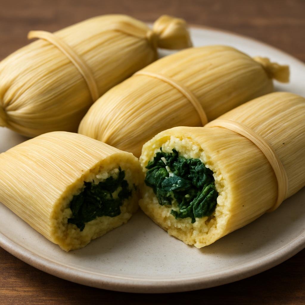 Entree: Guatemala – Northern Culinary Region – Tamalitos de Chipilín (Small steamed corn masa tamales filled with fresh chipilín greens) recipe