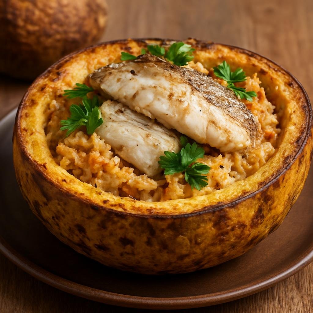 Entree: Kiribati – Northern Culinary Region – Te Bua Toro Ni Kainikama Ma Te Ura (Baked or earth-oven breadfruit and coconut dish with fresh reef fish) recipe