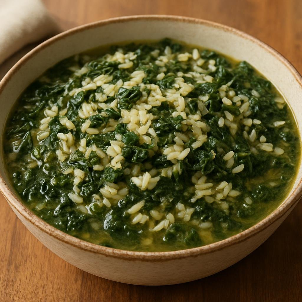 Entree: Madagascar – Northern Culinary Region – Vary Amin'anana (Rice cooked with leafy greens and aromatics in a savory broth) recipe