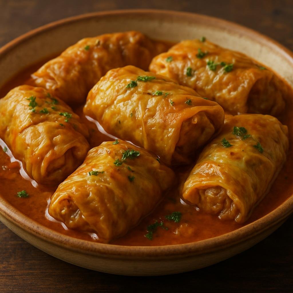 Entree: Montenegro – Northern Culinary Region – Sarma (Cabbage leaves filled with seasoned minced meat and rice, slowly braised in a savory smoked broth) recipe