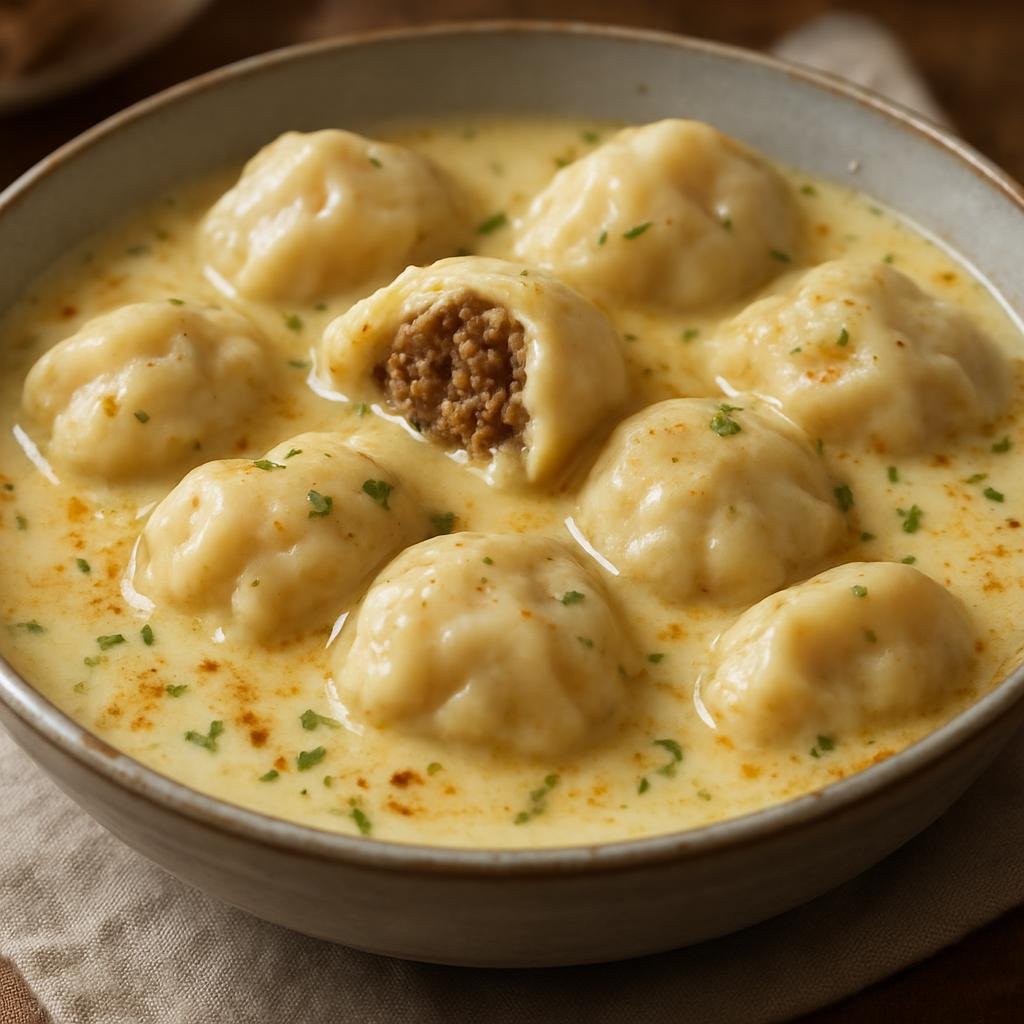 Entree: Palestine – Northern Culinary Region – شيش برك ➤ Shish Barak (Small spiced meat dumplings cooked in a warm yogurt and broth sauce) recipe