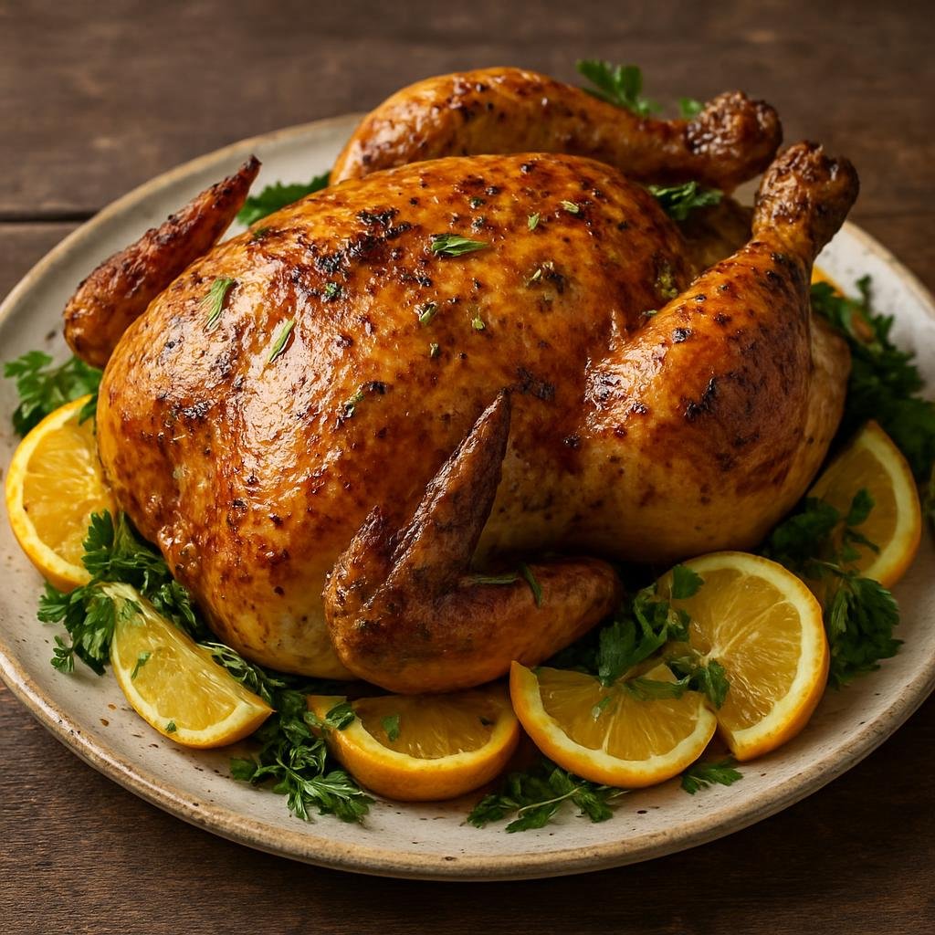 Entree: Pitcairn – Northern Culinary Region – Island Style Roast Chicken (Whole roasted chicken flavored with tropical citrus, garlic, and island herbs) recipe