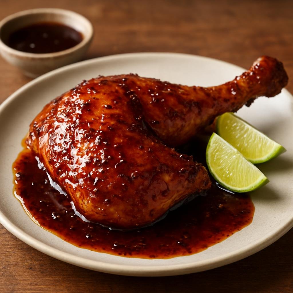 Entree: Sint Maarten (Dutch part) – Northern Culinary Region – Guavaberry Glazed Chicken (Chicken roasted and glazed with a sweet-tart guavaberry liqueur reduction and Caribbean spices) recipe