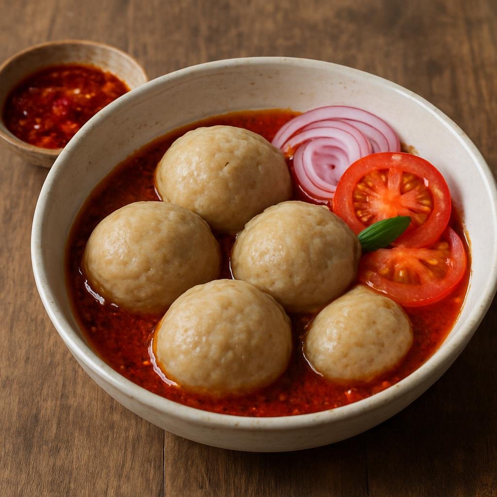 Entree: Nigeria – Fulani Pastoral – Dan Wake (Boiled dumplings made from ground cowpeas served with a spicy oil-based sauce and seasonal condiments) recipe