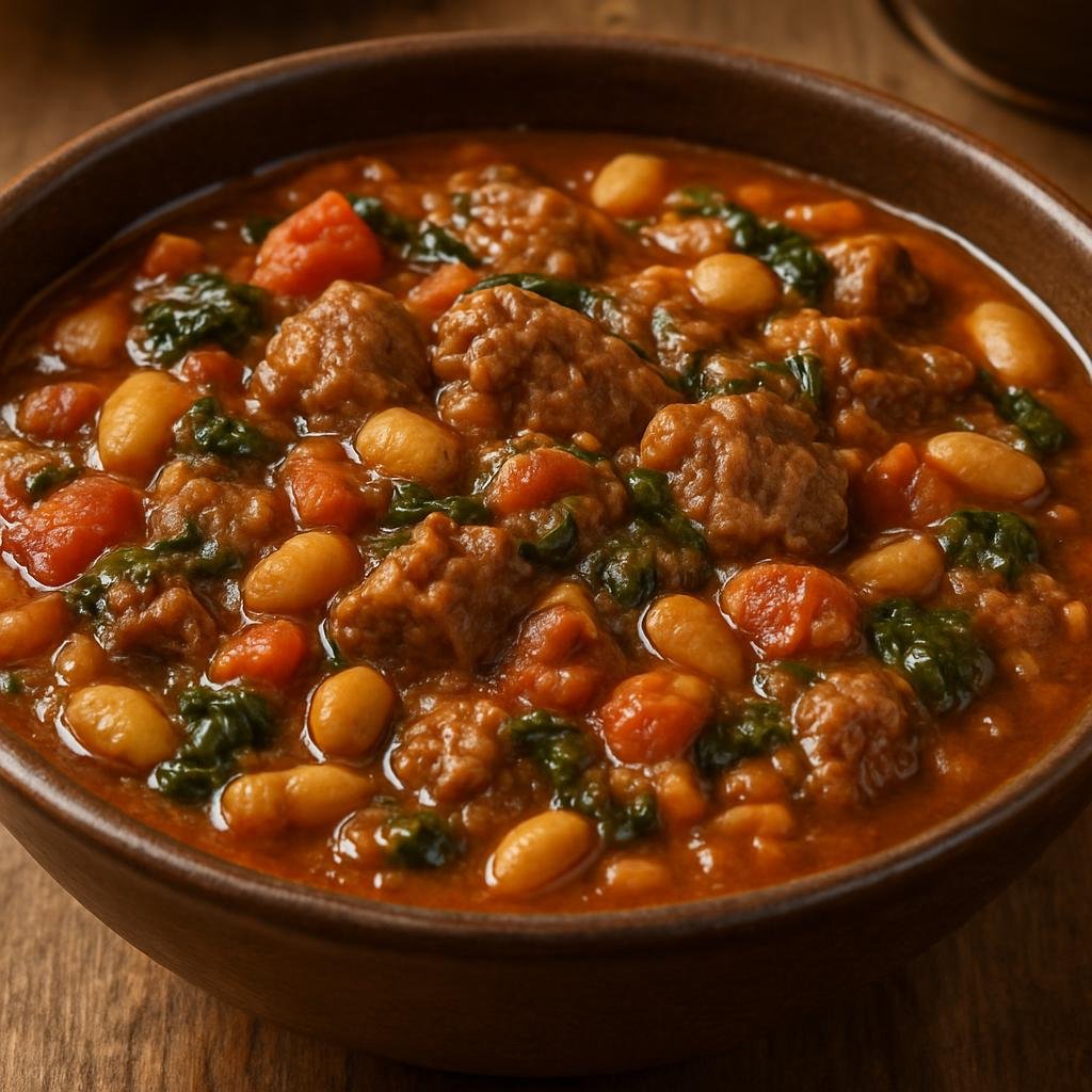Entree: Eswatini – National Cuisine – Siphuphe (Hearty Swazi-style peanut and beef stew flavored with tomatoes, onions, and local greens) recipe
