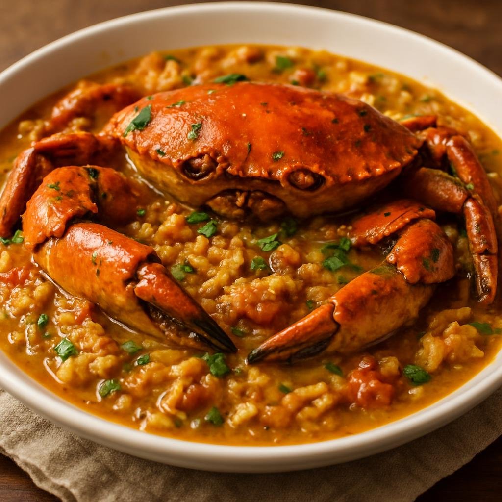 Entree: French Guiana – National Cuisine – Matété de Crabe (Spicy Creole crab and rice stew cooked with coconut milk and aromatics) recipe