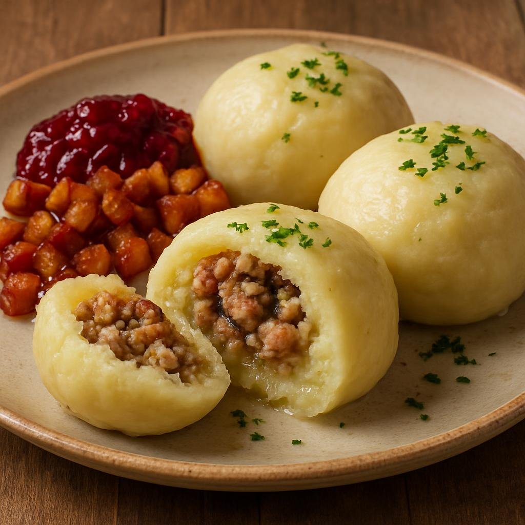 Entree: Sweden – Skane / South Sweden – Kroppkakor (Potato dumplings filled with seasoned pork, a traditional dish from southern Sweden) recipe