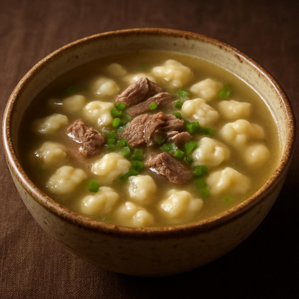 Entree: Mongolia – Northern Culinary Region – Бантан ➤ Bantan (Simple mutton broth with small boiled flour dumplings) recipe