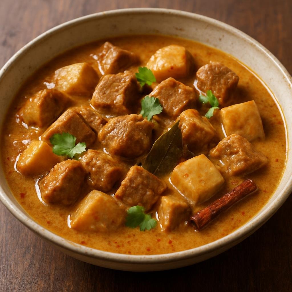 Entree: Wallis and Futuna – Northern Culinary Region – Ragoût de Porc (Slow-braised island-style pork stew with coconut milk, taro, and warm spices) recipe