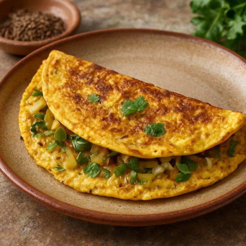 Entree: Western Sahara – Northern Culinary Region – عجة بربرية ➤ ʿajjat Barbariyyah (Folded spiced egg omelette with onions, cilantro, and cumin in Sahrawi Berber style) recipe