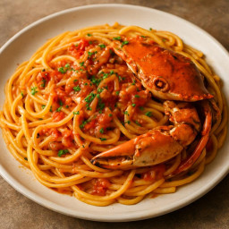 Entree: Italy – Amalfi Coast – Linguine al Granchio alla Amalfitana (Amalfi-style linguine with crab) recipe