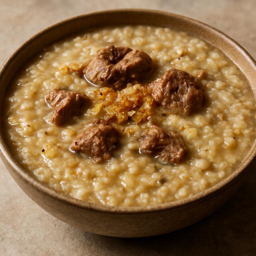 Entree: United Arab Emirates – Southern Culinary Region – هريس ➤ Harees (Slow-simmered cracked wheat and meat porridge) recipe