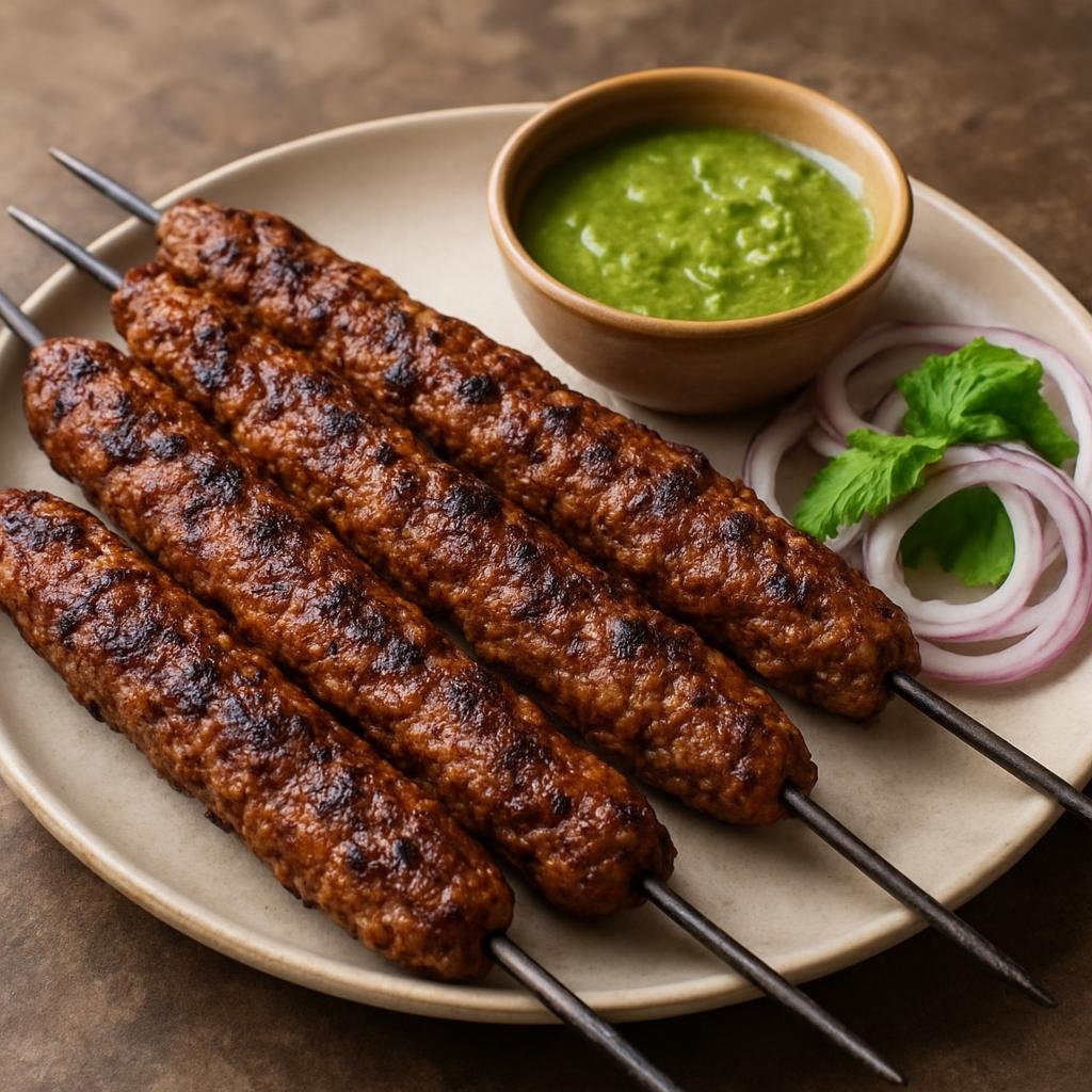 Entree: Pakistan – Karachi – سیخ کباب ➤ Sīkh Kabāb (Spiced minced-meat skewers grilled over coals until smoky and charred) recipe