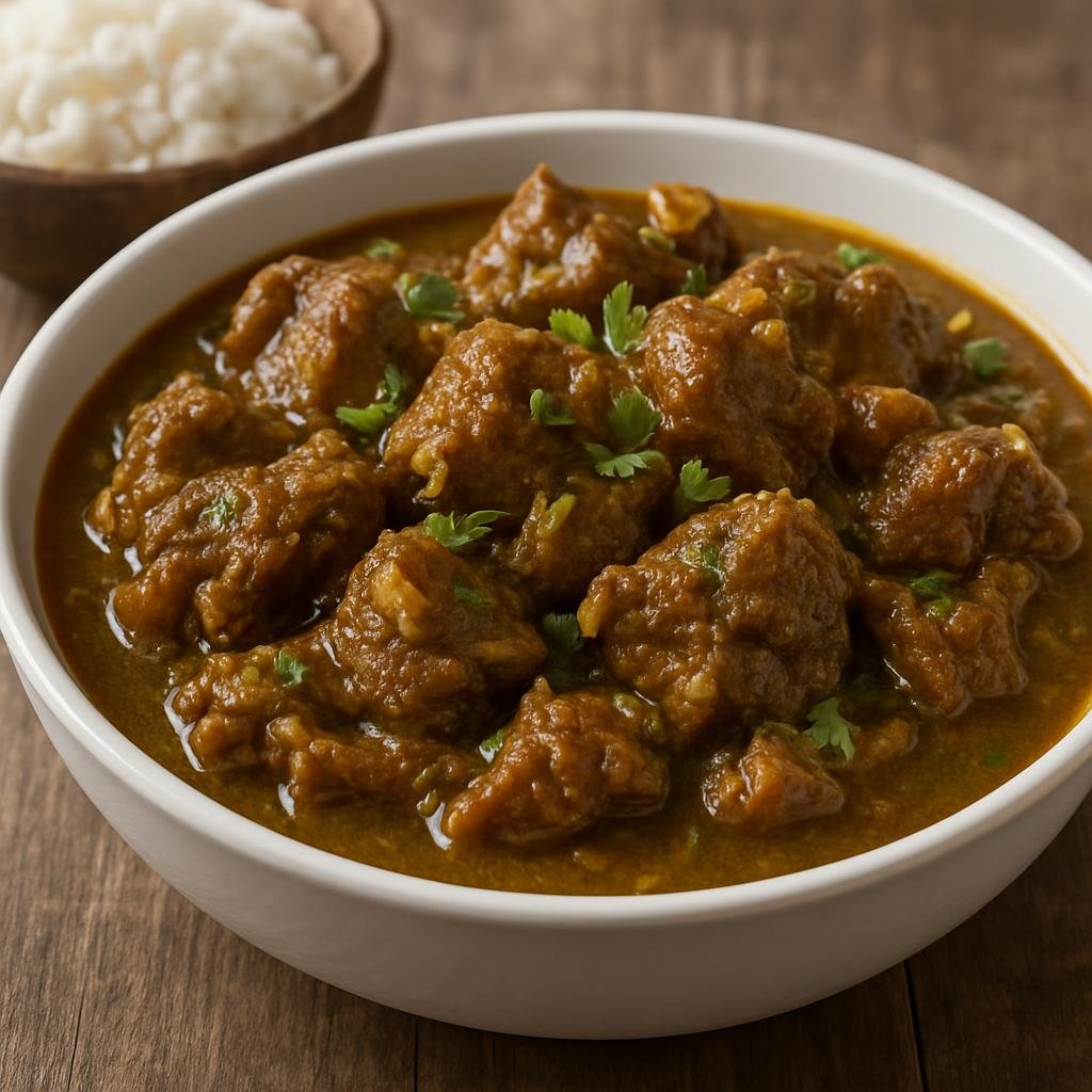Entree: Antigua and Barbuda – Northern Culinary Region – Curry Goat (Slow-simmered goat meat in Caribbean curry spices and aromatics) recipe