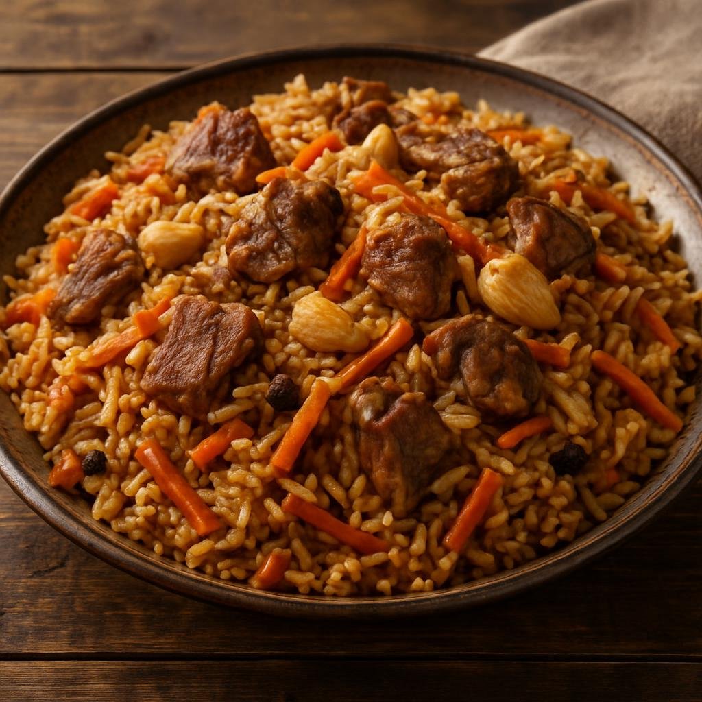 Entree: Kazakhstan – Southern Kazakhstan – Плов ➤ Plov (Central Asian rice pilaf cooked with lamb, carrots, onions, and warm spices) recipe