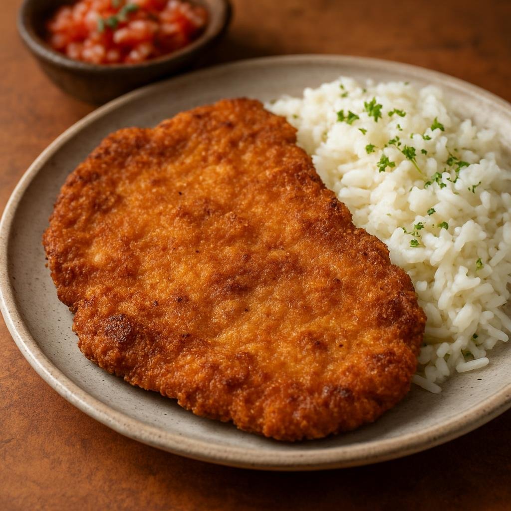 Entree: Paraguay – Southern Culinary Region – Milanesa de Pollo (Breaded and fried chicken cutlets) recipe