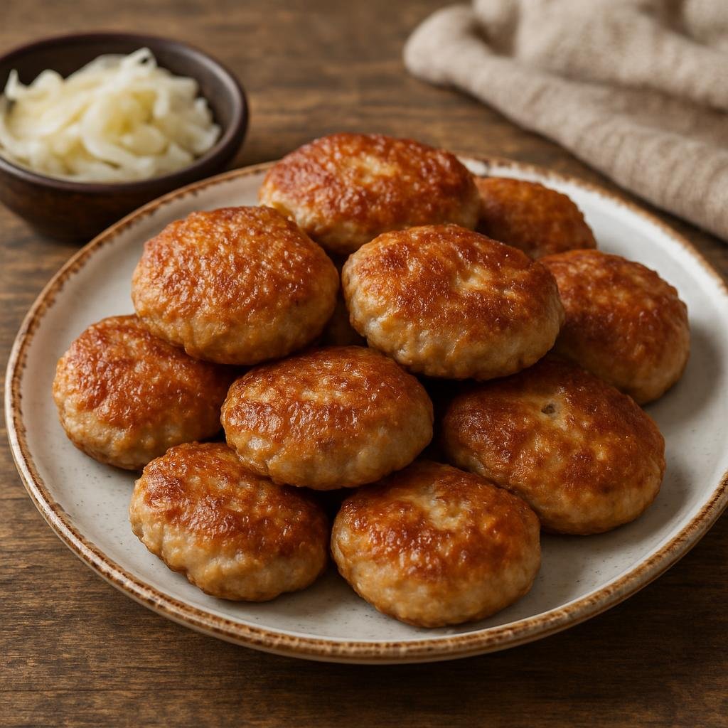 Entree: Russia – Buryat & Lake Baikal – Посикунчики ➤ Posikunchiki (Small fried Buryat meat patties made with minced mutton and onion) recipe