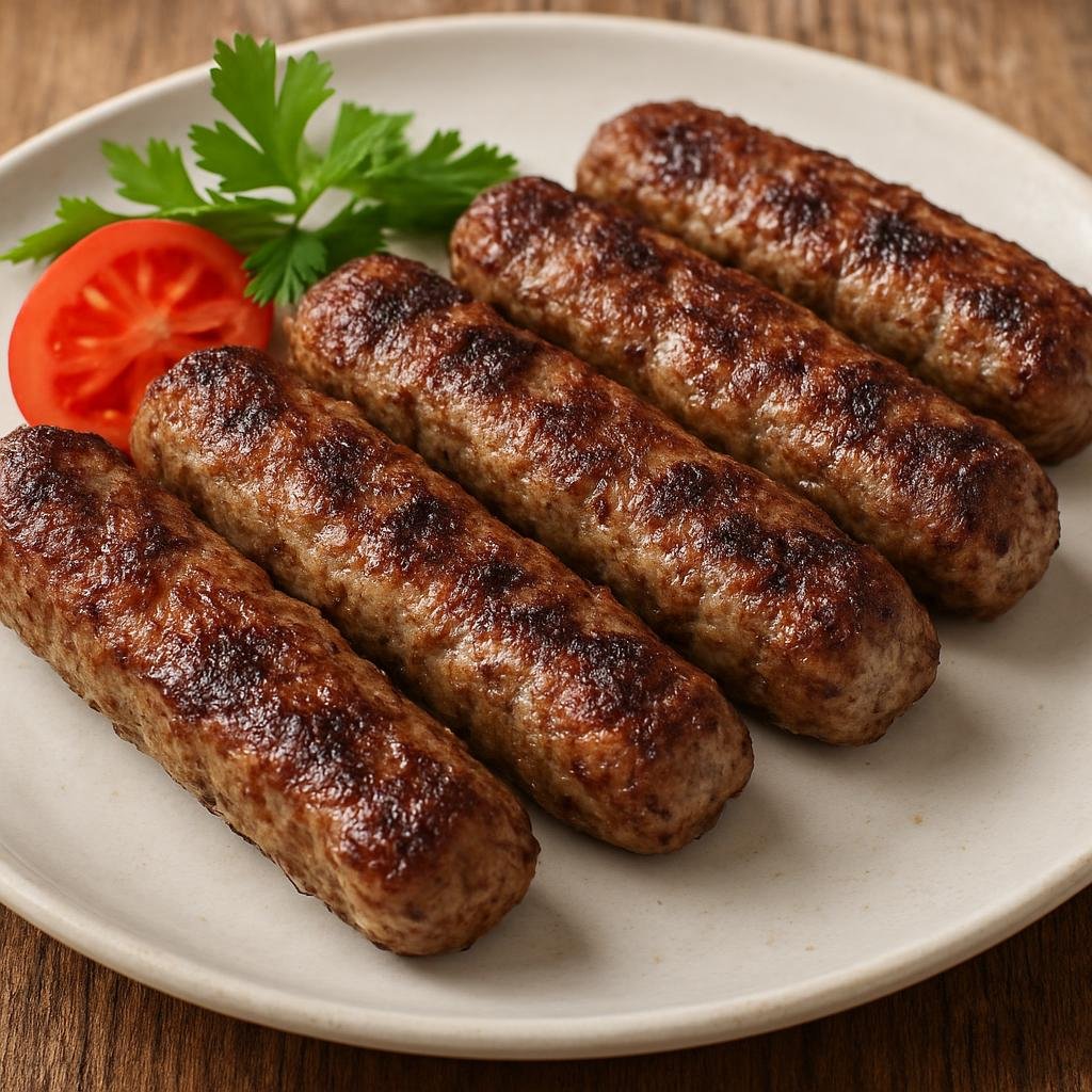Entree: Bulgaria – Northern Culinary Region – Кебапче ➤ Kebapche (Grilled spiced minced meat sausages shaped into small oblong logs) recipe