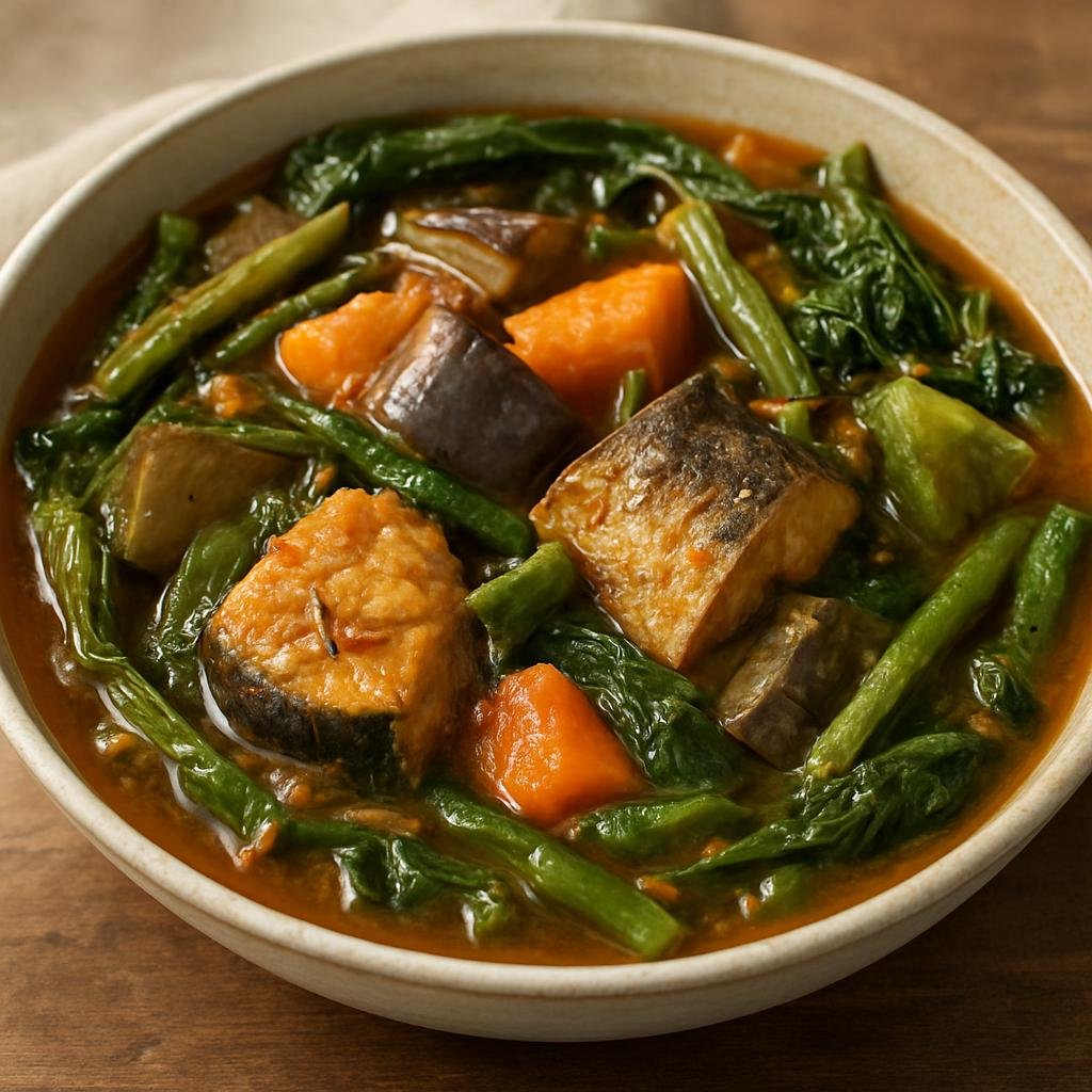 Entree: Philippines – Ilocano – Inabraw (An Ilocano mixed vegetable stew simmered with fish and fermented fish sauce) recipe