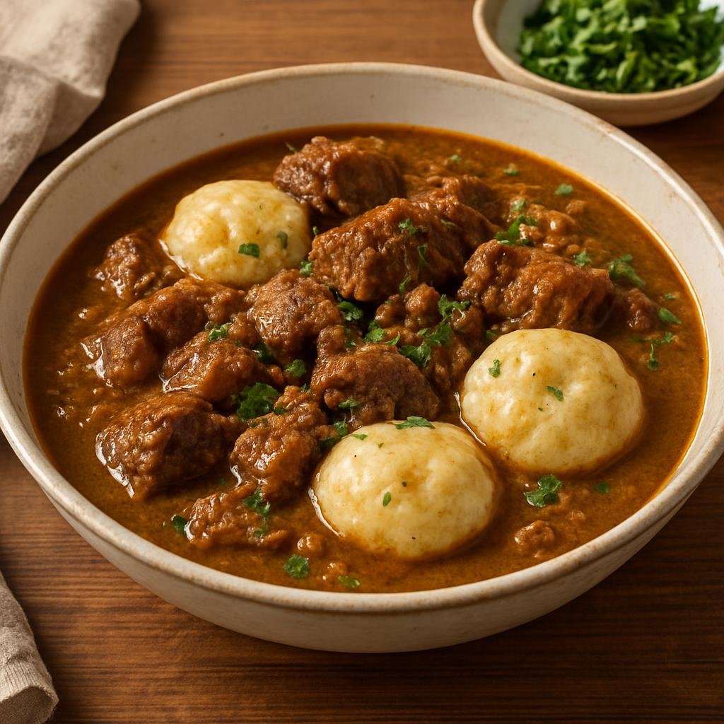 Entree: Antigua and Barbuda – Northern Culinary Region – Goat Water (Hearty Antiguan slow-simmered goat stew with herbs and simple dumplings) recipe