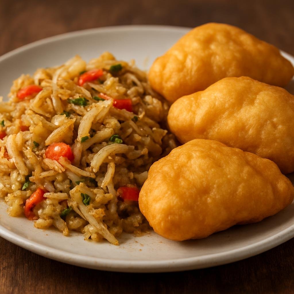 Entree: Dominica – Northern Culinary Region – Saltfish and Bakes (Salted cod cooked with aromatics served alongside fried dough pockets) recipe