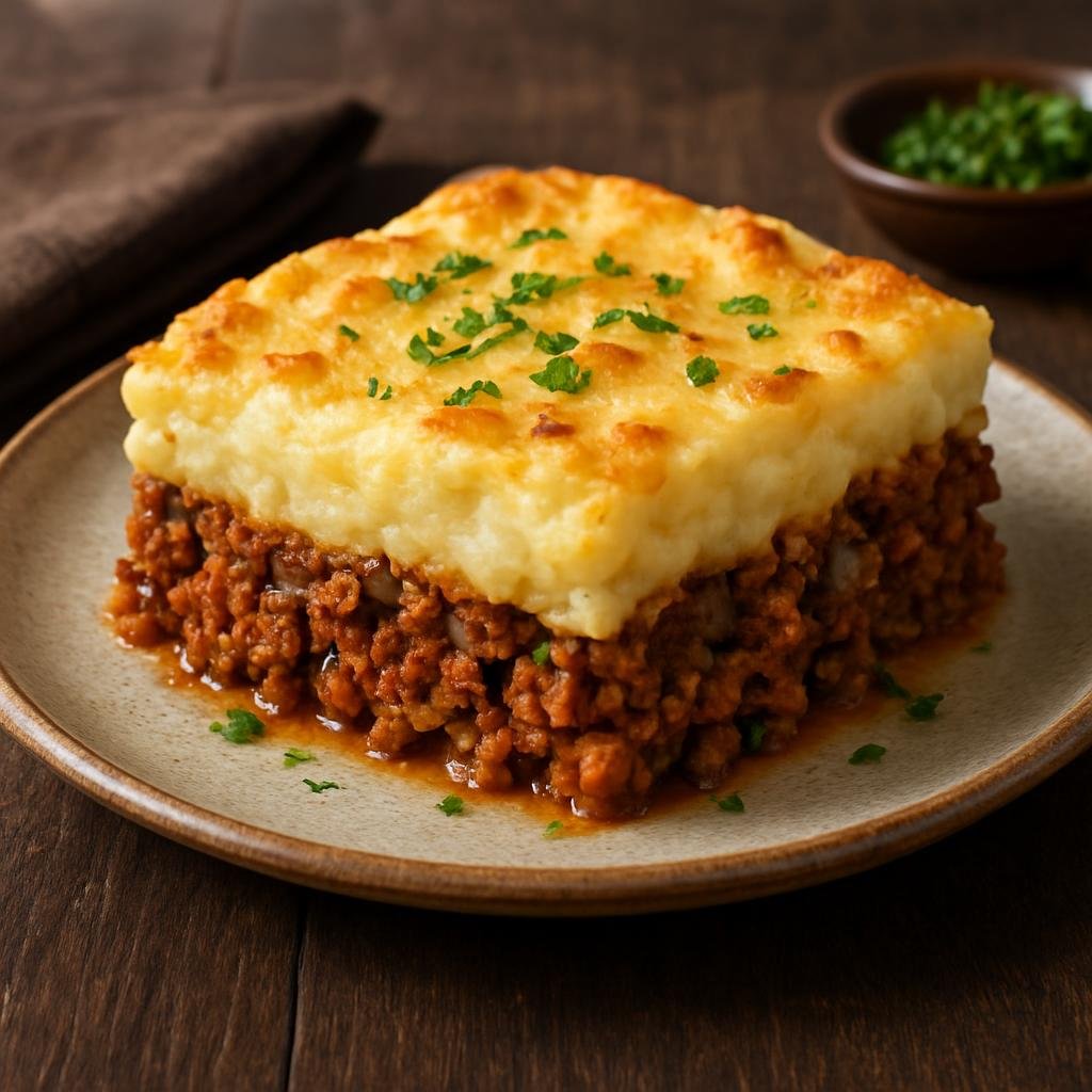Entree: Argentina – Buenos Aires – Pastel de Papa (Argentine layered meat pie topped with creamy mashed potatoes) recipe