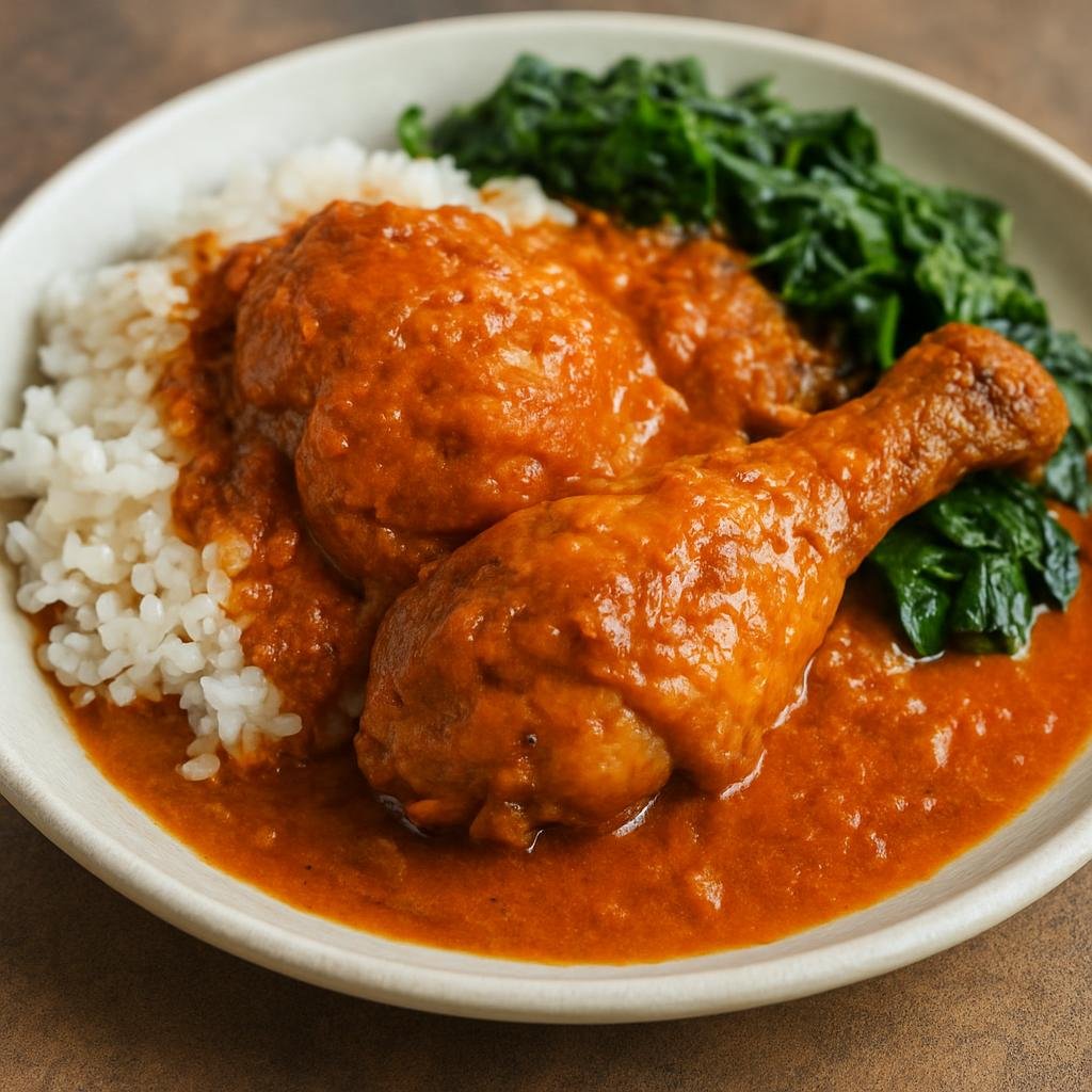Entree: Central African Republic – Northern Culinary Region – Poulet Nyembwe (chicken in palm-nut sauce) recipe