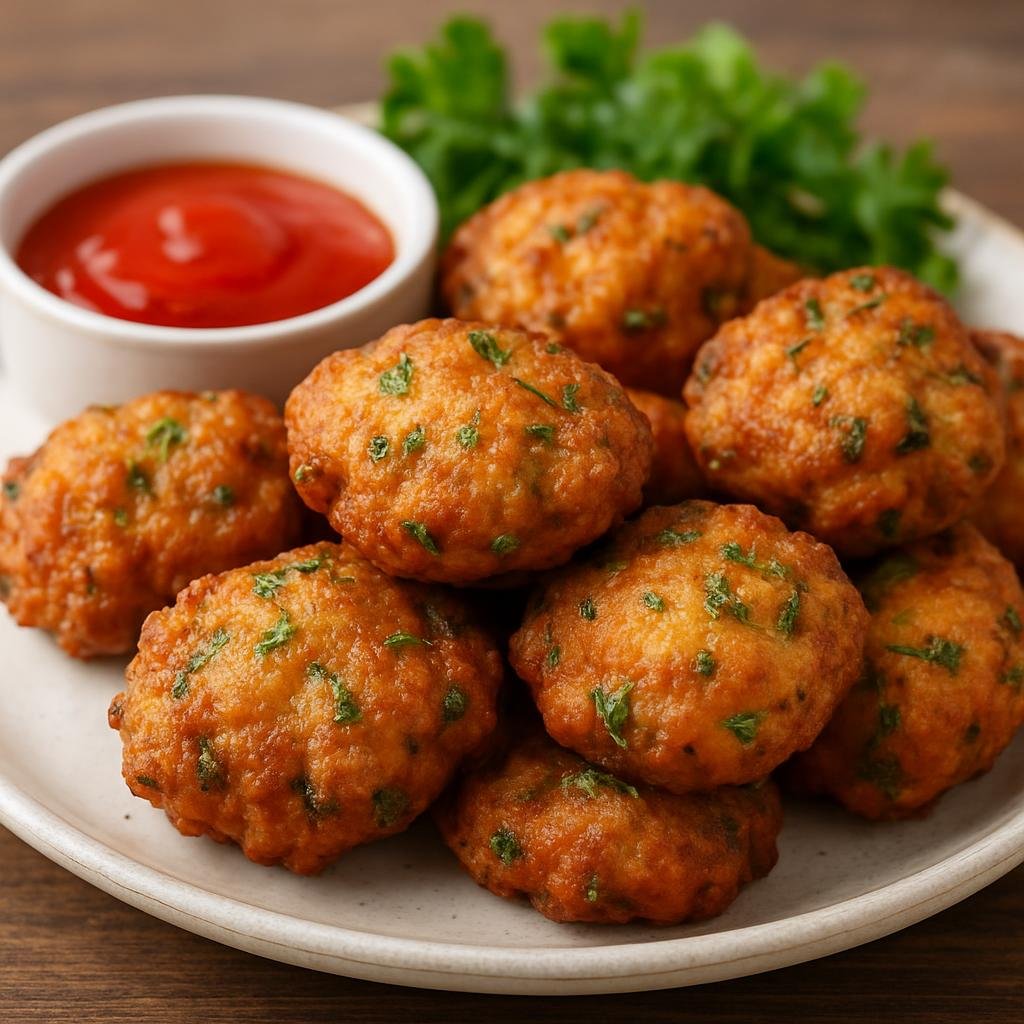 Entree: Guadeloupe – Southern Culinary Region – Accras de Morue (Crisp fried salted cod fritters flavored with herbs and spice) recipe
