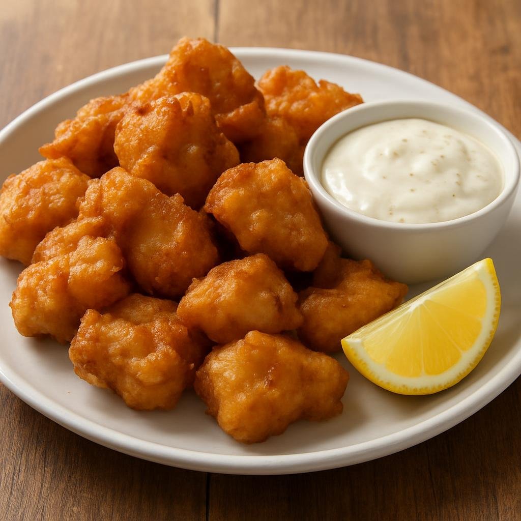 Entree: Netherlands – Holland / Amsterdam – Kibbeling (Battered and deep-fried pieces of white fish typically served with a creamy garlic or tartar-style dipping sauce) recipe