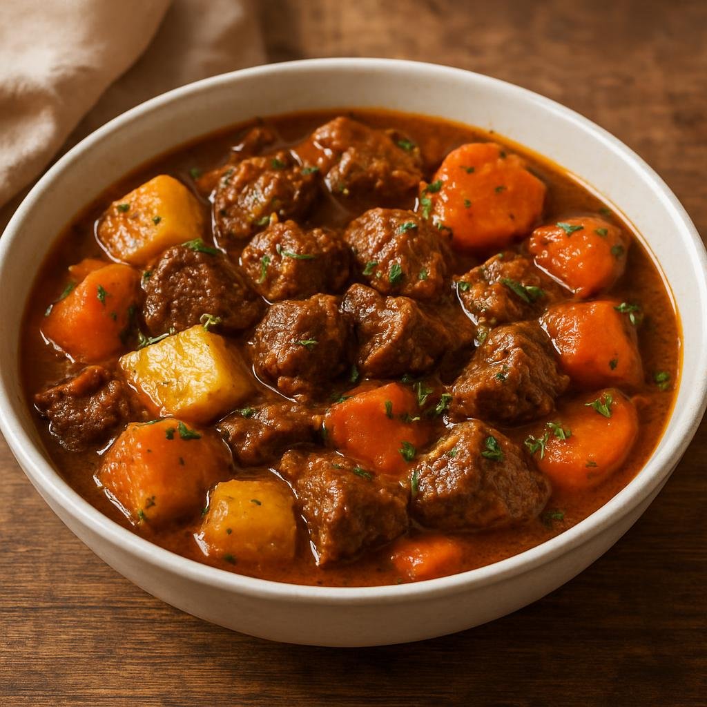 Entree: Bonaire, Sint Eustatius and Saba – Northern Culinary Region – Karni Stoba (Slow-braised Caribbean beef stew with root vegetables and island spices) recipe