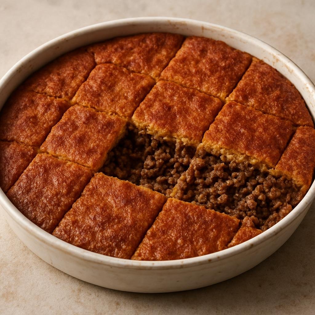 Entree: Lebanon – Mount Lebanon – كبة بالصينية ➤ Kibbeh bil sanieh (Baked layered bulgur and spiced ground lamb casserole) recipe