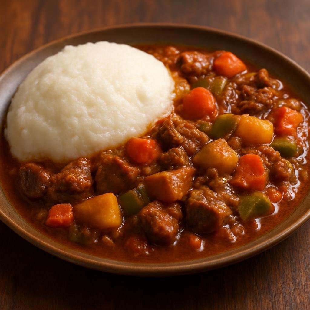Entree: Zimbabwe – Southern Culinary Region – Gango (Hearty slow-simmered meat and vegetable stew traditionally served with maize porridge) recipe