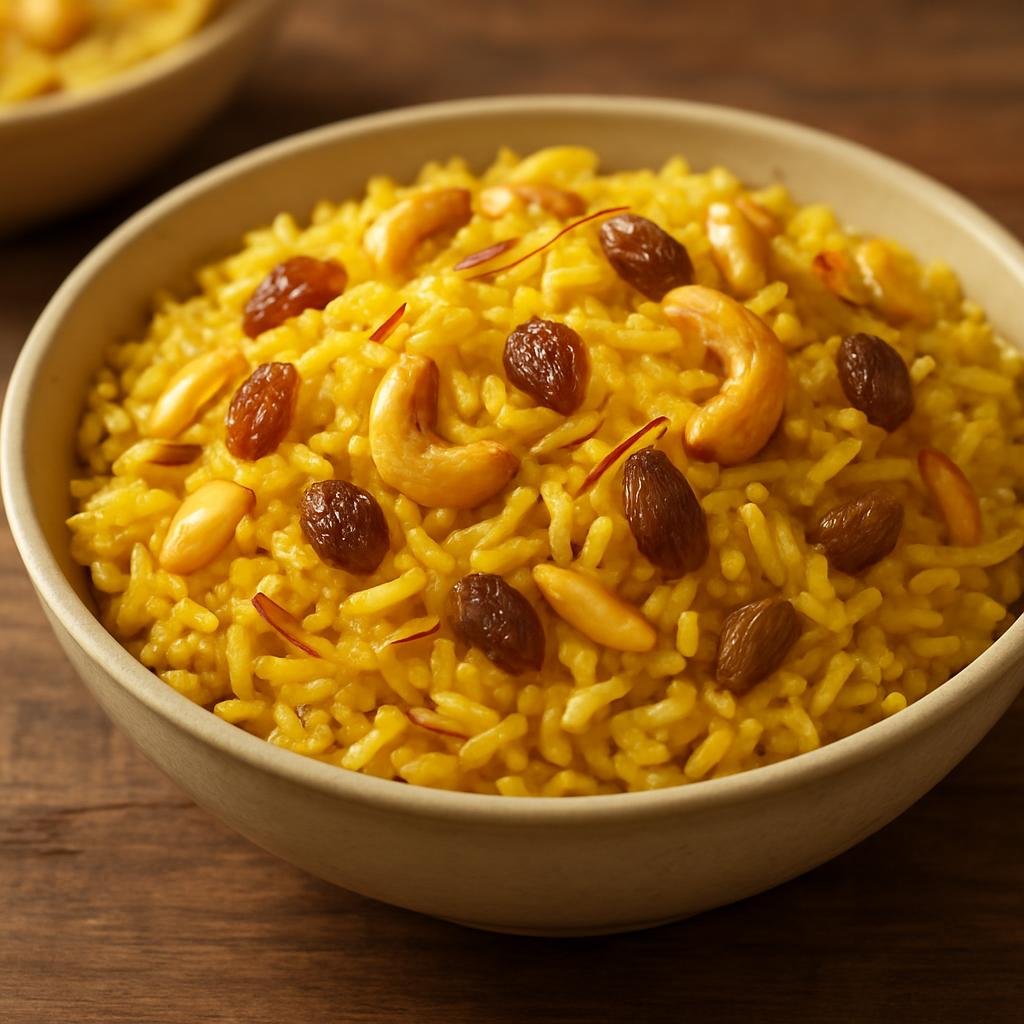 Entree: India – Awadhi / Lucknow – ज़र्दा पुलाव ➤ Zardā Pulāv (Sweet saffron-flavored festive rice cooked with ghee, sugar, nuts, and dried fruit) recipe