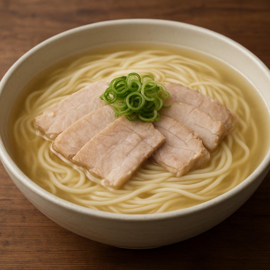 Entree: South Korea – Jeju – 고기국수 ➤ gogi guksu (Jeju-style clear pork bone broth with wheat noodles and sliced boiled pork) recipe