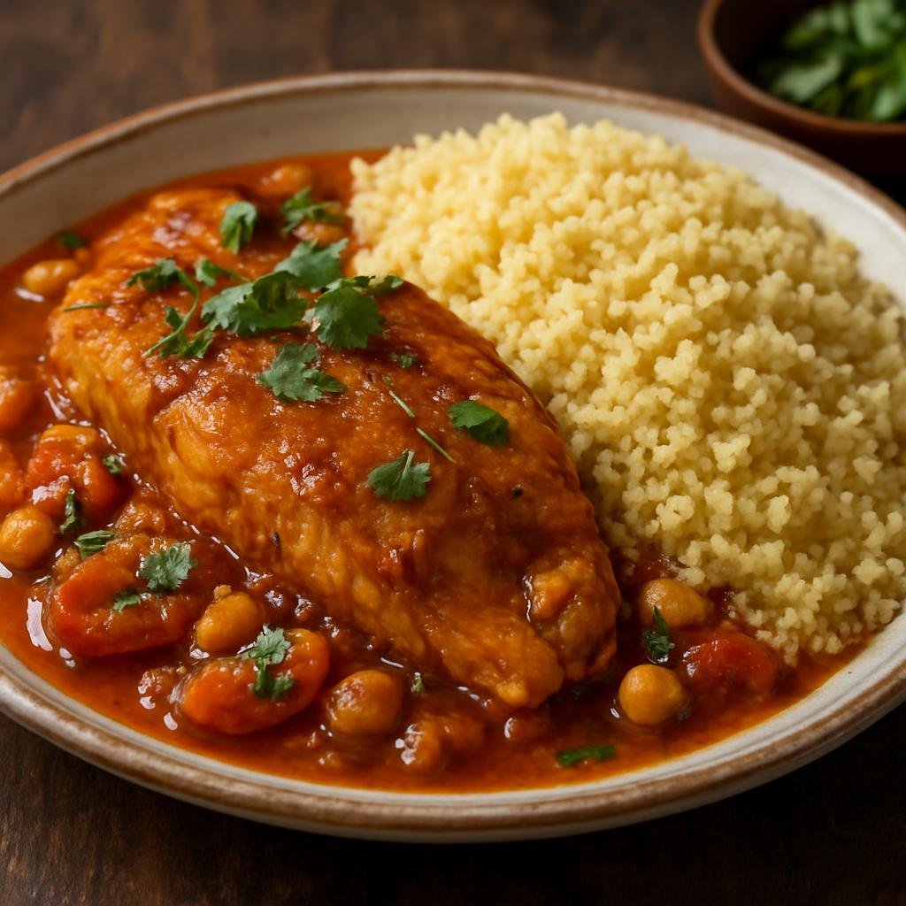 Entree: Tunisia – Tunis & North – الكسكس بالسمك ➤ Kuskus bil-samak (Steamed semolina couscous served with a fragrant spiced fish stew) recipe