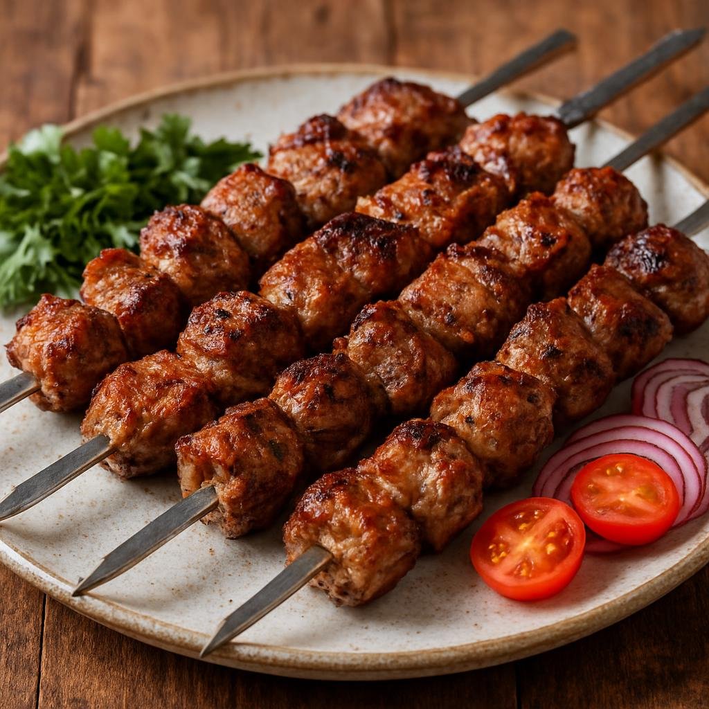 Entree: Russia – Caucasus Russia – шашлык ➤ shashlyk (Skewered, marinated and grilled chunks of meat, traditionally lamb, from the Caucasus) recipe