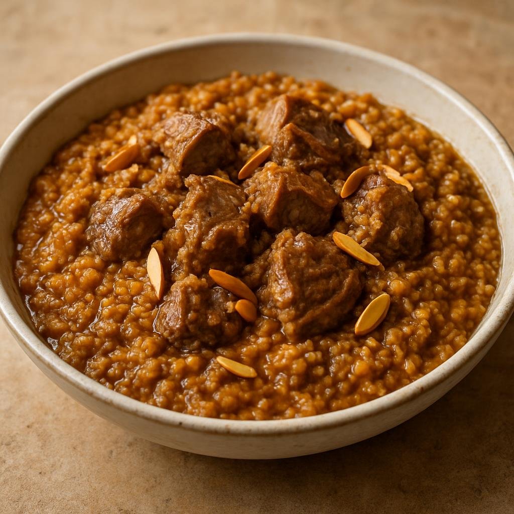 Entree: Saudi Arabia – Najd – جريش ➤ Jarīsh (Savory crushed wheat porridge cooked with meat and warm spices) recipe
